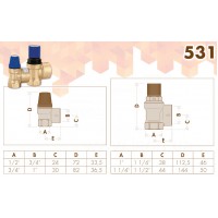 Запобіжні скидні клапани Caleffi 531