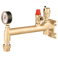 Caleffi 336630 настінна група безпеки котла з деаератором, запобіжним клапаном, манометром і автоматичним запірним краном