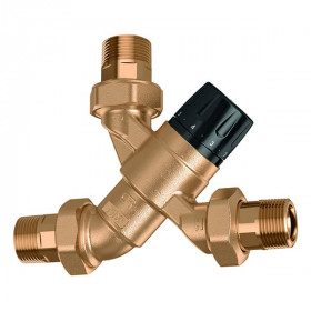 Caleffi 520050 регульований термостатичний змішувач зі зворотніми клапанами та фільтруючою сіткою