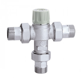 Caleffi 5217 регульовані термостатичні змішувачі з захистом від опіків, фільтром та зворотнім клапаном