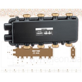 559222 Caleffi гидравлический сепаратор-коллектор 125мм 2+2 Sepcoll