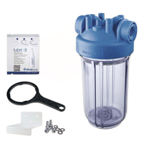 Atlas Filtri DP Big 10 Mono TS IN Kit Lub фільтри холодної води BIG діаметром 4.5" з прозорими колбами для картриджів 10 дюймів з ключем, настінним кріпленням та силіконом