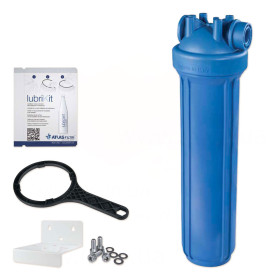 Atlas Filtri DP Big 20 Mono AB IN Kit Lub фільтри холодної води BIG діаметром 4.5" з синіми колбами для картриджів 20 дюймів з ключем та настінним кріпленням