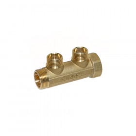 Bianchi 202 колектори латунні підключення 3/4″ або 1″ з 2-ма виходами 1/2″ зовнішня різьба, міжосьова відстань 36 мм