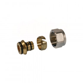 Bianchi 219EC D20х3/4″ адаптер гайки затискні нікельовані з ніпелем Ø20 х 3/4″EK для металопластикових труб