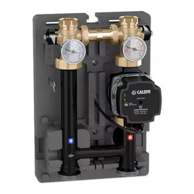 Caleffi 165609 групи живлення високотемпературних контурів систем опалення з термометрами, відсікаючими клапанами та термоізоляцією