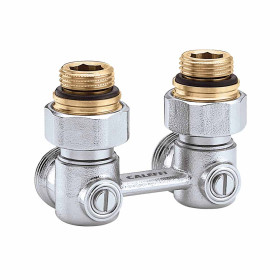 Caleffi 301143 кран нижнього підключення сталевого радіатора кутовий 1/2″х3/4″