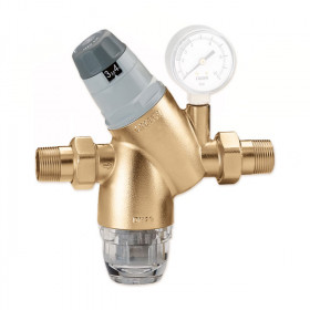 Caleffi 5351 редукційні клапани з ручним налаштуванням, шкалою, сітчастим фільтром та місцем для манометра