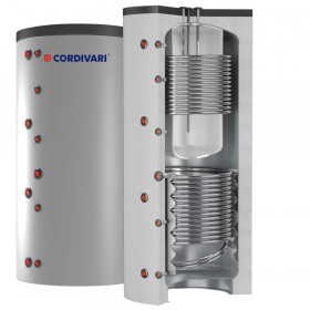 Cordivari Combi 3 WB буферні ємності 500÷600 л з твердою незйомною ізоляцією, 2-ма теплообмінником та вбудованою ємністю для гарячого водопостачання