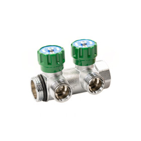 GF 6300.R8 Flexus 90° 1″ 2 виходи розподільчі колектори 90° для водопостачання з з вентилями та самоущільнюючим з'єднанням