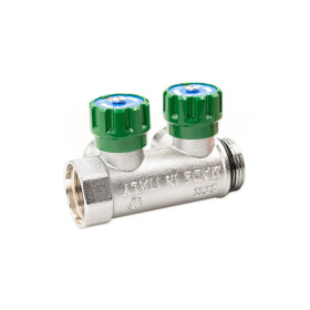GF 6300.R8 Flexus 90° 1″ 2 виходи розподільчі колектори 90° для водопостачання з з вентилями та самоущільнюючим з'єднанням