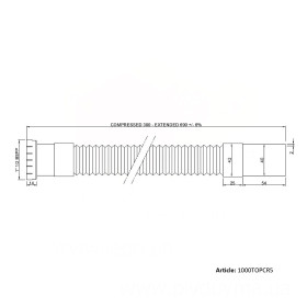 GoPlast 1000TOPCR3 трубка гофрована Ø1.1/2″ x 40 поліпропіленова з металевою гайкою
