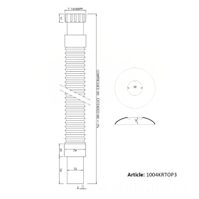 GoPlast 1004KRTOP3 трубка гофрована хромована пластикова Ø1.1/4″ х 32 для підключення сифонів