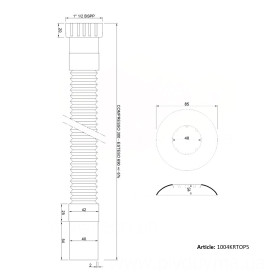 GoPlast 1004KRTOP5 трубка гофрована хромована пластикова Ø1.1/2″ х 40 для підключення сифонів