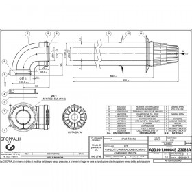 Groppalli A31845 комплект димоходу горизонтальний L=860 мм коаксиальний для традиційних газових котлів 60/100 мм