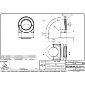 Groppalli A36105 коліно димоходу 90° коаксиальне повітрозабезпечення та газовідводу конденсаційних котлів 80/125 мм
