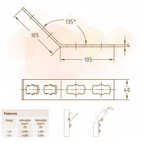 Mupro MPR крепление угловое 135° 2+2 S+