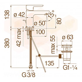 ABE87118/1CR Nobili ABC смеситель для умывальника