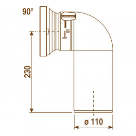Sanit 58.114.01 коліно 110×90° з зворотнім клапаном