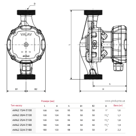 Valav eVAL2 DN 25 130 mm