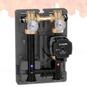 Caleffi 165609 групи живлення високотемпературних контурів систем опалення з термометрами, відсікаючими клапанами та термоізоляцією