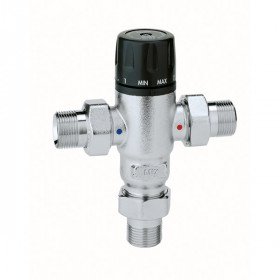 Caleffi 521 хромовані регульовані термостатичні змішувачі з захистом від опіків та з стійким до вимивання цинку корпусом