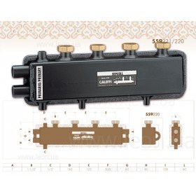 559220 Caleffi гідравлічний колектор-сепаратор 125мм 2 Sepcoll
