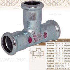 прес фітинги сталеві оцинковані SteelPres 382 трійник