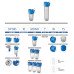 Atlas Filtri DP Big 10 Mono TS IN Kit Lub фільтри холодної води BIG діаметром 4.5" з прозорими колбами для картриджів 10 дюймів з ключем, настінним кріпленням та силіконом