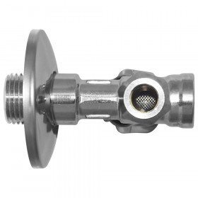 Albertoni B402881SCV крани вентильні приладові 1/2″х3/8″ хромовані з фільтром та декоративною накладкою