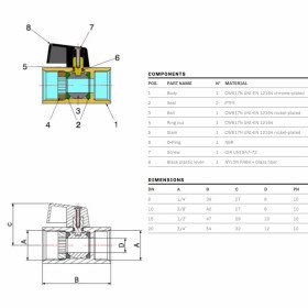 Bonomi 7700 Niagara кран приладовий внутрішня-внутрішня різьба