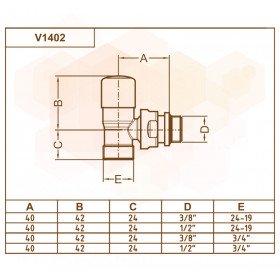 V1402 Carlo Poletti кран відсікаючий кутовий чорний