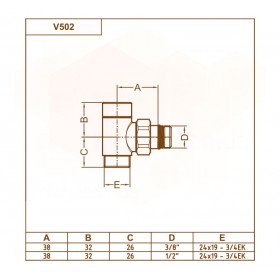 V502 Carlo Poletti кран відсікаючий кутовий нікель