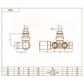 V811 Carlo Poletti вузол термостатичний правий хромований