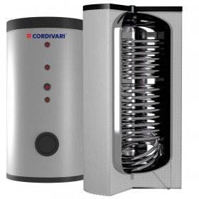 Cordivari Bolly 2 AP INOX XB комбіновані бойлери 200÷500 л з нержавіючої сталі, тверда незйомна ізоляція, 2 теплообмінники