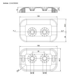 Go-Plast 1154CR0000 розетка хромированная двойная