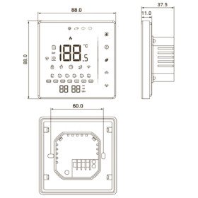 Konveka TW24 Wi-Fi Black кімнатні термостати 24V дистанційне керування конвекторами в режимах опалення та охолодження