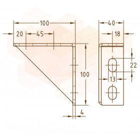 Mupro MPR/MPC кронштейны консольные 100x100
