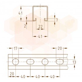 Mupro MPR профіль монтажний 41/41 HDG