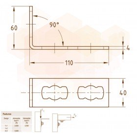 Mupro MPR кутове кріплення 1+2 90° S+