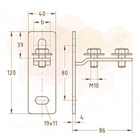 Mupro MPC стінові Т кронштейни горизонтальні