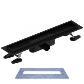 Uponor Aqua Ambient Black чорні лінійні душові трап-лотки довжина 600, 700, 800, 900 або 1000 мм з гідроізоляцією