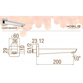Nobili AV00158/40CR вилив змішувача