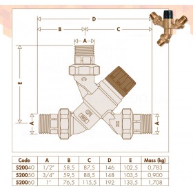 Caleffi 520060 змішувач-термостат