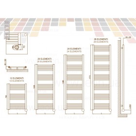 Cordivari Roberta Electric White електрична рушникосушарка з цифровим термостатом висотою 1238 мм