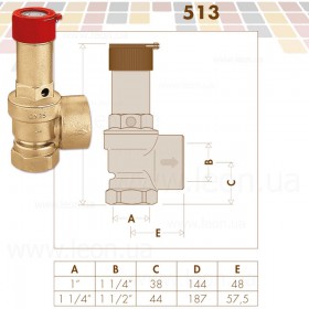Caleffi 5136 діафрагмовий запобіжний скидний клапан з’єднання 1″×1¼″ внутрішня-внутрішня різьба