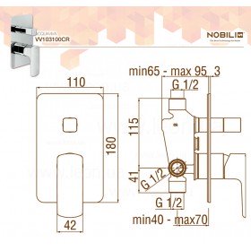 VV103100CR смеситель для ванны встроенный