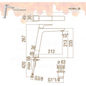 VV103128CR смеситель для умывальника