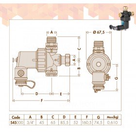545 Caleffi Dirtmagmini магнітний дешламатор
