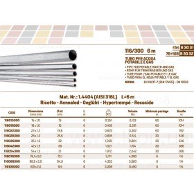 InoxPres 116/300 труби з нержавіючої сталі AISI316L